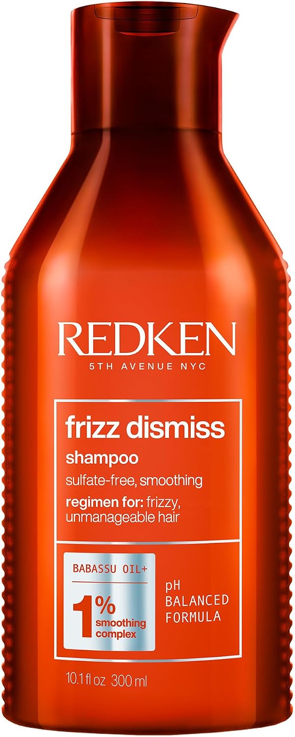 Redken Frizz Dismiss Shampoo | Weightless Frizz Control | Argan oil | 300ml Professional formula with babassu oil & smooth complex, cleanses, smoothes, & provides shine & weightless anti-frizz