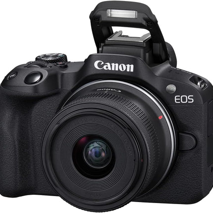 Canon EOS R50 Mirrorless Camera RF-S18-45mm F4.5-6.3 is STM Lens Kit, 24.2 Megapixel CMOS (APS-C) Sensor, 4K Video, Hybrid Camera, Photo and Video, Vlogging, Content Creator, RF Mount, Black