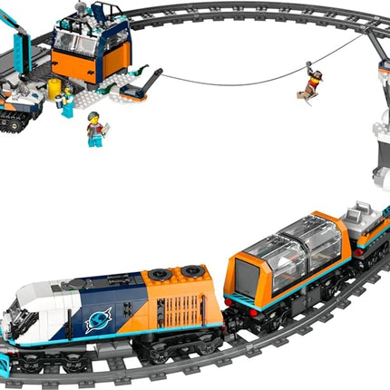 LEGO City Arctic Polar Express Train 60470 with Motorised Locomotive, 22 Track Pieces, 6 Minifigures