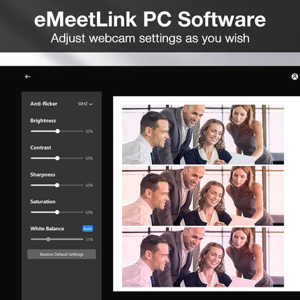 كاميرا ويب EMEET C980 PRO 3 في 1 بدقة 1080P مع ميكروفون ومكبر صوت، 60-98 درجة