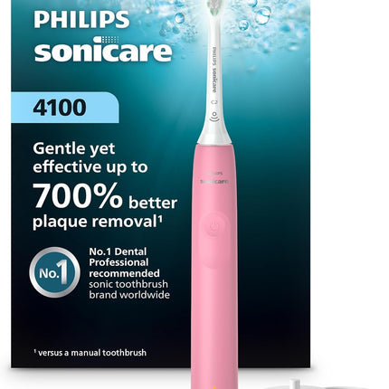 Philips Sonicare 4100 Rechargeable Electric Toothbrush with Pressure Sensor, Black HX3681/24, Manual, Adult