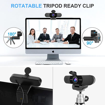 كاميرا ويب EMEET 1080P مع ميكروفون، كاميرا ويب C960 للبث بميكروفونين