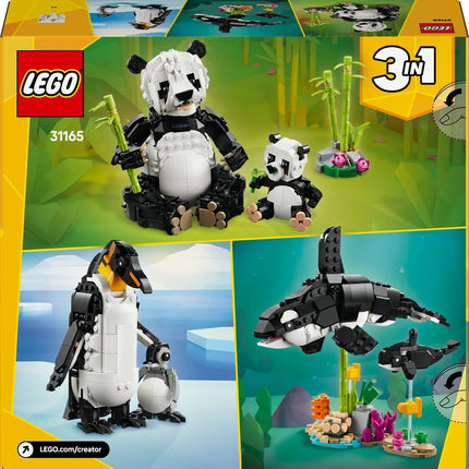 LEGO Creator 3in1 Wild Animals: Panda Family 31165 Panda Family Transforms into Penguins or Orca, Animal Toys, Gift for 8+ Year Old Boys & Girls, 626 Pieces