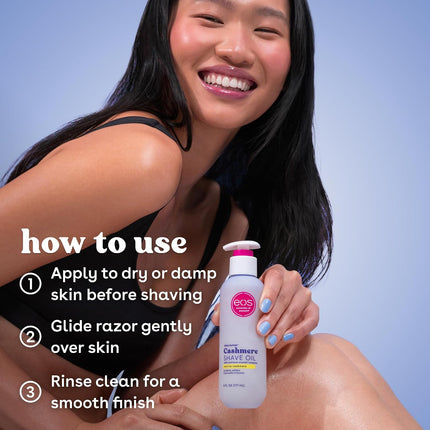 eos Cashmere Skin Collection Shave Oil- Vanilla Cashmere Scented, Entire Bikini Area-Approved, 6 fl oz