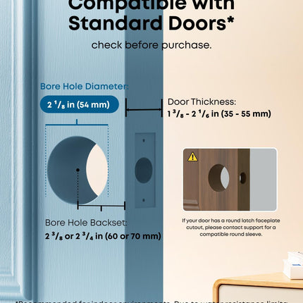 eufy Smart Lock FamiLock C32, Fingerprint Keyless Entry Door Lock with Handle for Interior Doors, Built-in Wi-Fi (2.4 GHz Only), App Control, Self-Learning AI, Auto Lock, 4 AA Batteries, Alexa/Google