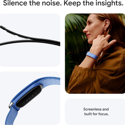 Google Fitbit Air  Screenless Activity Tracker with Fitness Personalized AI-Powered Coaching  Up to 7 Days Battery Life