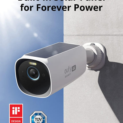 eufy Security eufyCam 3 3-Cam Kit, Security Camera Outdoor Wireless, 4K Camera with Integrated Solar Panel, Forever Power, Face Recognition AI, Expandable Local Storage up to 16TB, No Monthly Fee