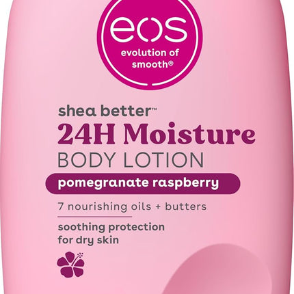 eos Shea Better Body Lotion- Pomegranate Raspberry, 24-Hour Moisture Skin Care, Lightweight & Non-Greasy, Made with Natural Shea, Vegan, 16 fl oz