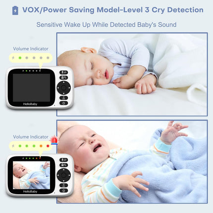 HelloBaby Baby Monitor Camera and Audio, Baby Camera No WiFi - 3.2” Screen