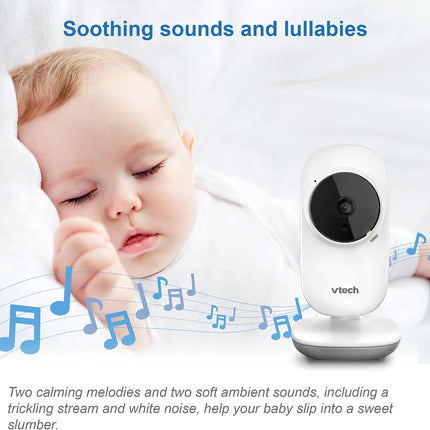 VTech VM3250 Video Baby Monitor with Camera,300m Long Range, Baby Monitor with 2.8" LCD Screen,Up to 19-hr Video Streaming,Night Vision,Secured Transmission,Temperature Sensor,Soothing Sounds,2X Zoom