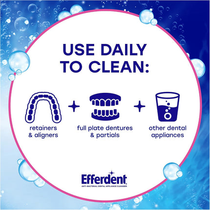 Efferdent Retainer Cleaning Tablets, Denture Cleanser Tablets for Dental Appliances, Complete Clean, 126 Tablets