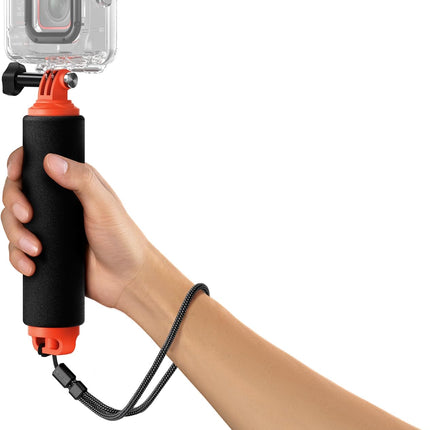 Insta360 Floating Hand Grip، حامل عائم بمقبض غير قابل للانزلاق، متوافق مع كاميرات الحركة Insta360 Ace, Ace Pro, Ace Pro 2, GO 3, GO 3S, GO Ultra, X2, X3, X4, X5، أسود وبرتقالي