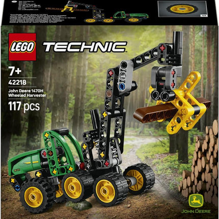 LEGO Technic John Deere 1470H Wheeled Harvester 42218 Construction Vehicle Toy, Rotating Boom & Working Claw, STEM Model Kit, Gift for 7+ Year Old Boys & Girls, 117 Pieces
