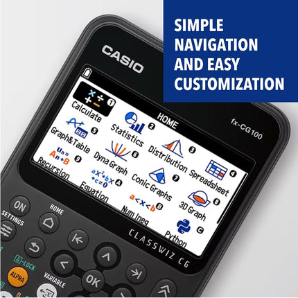 Casio FX-CG100-W-DT Color Graphing Calculator with High-Resolution Display for Students & Professionals