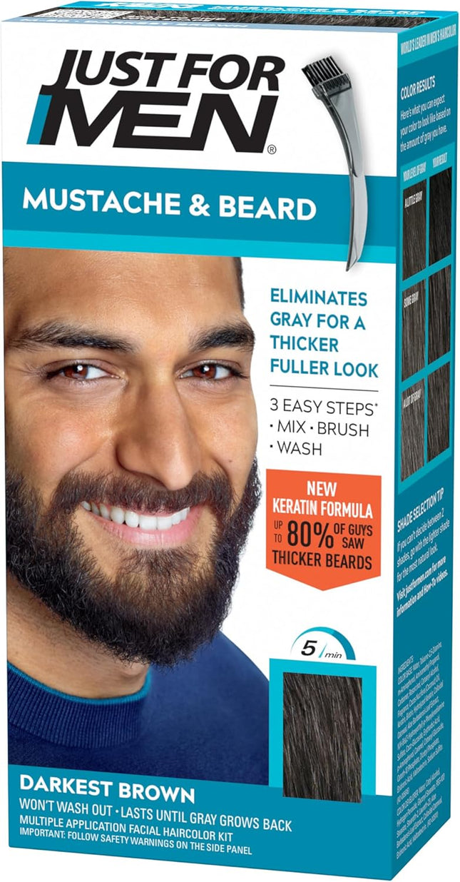 Just for Men Just for Men، صبغة الشارب واللحية M-50، بني داكن جداً، 14 جرام