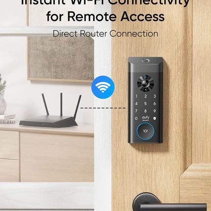 eufy Security Video Smart Lock E330, 3-in-1 Camera+Doorbell+Fingerprint Keyless Entry Door Lock, WiFi Door Lock,App Remote Control,2K HD,Doorbell Camera,No Monthly Fee