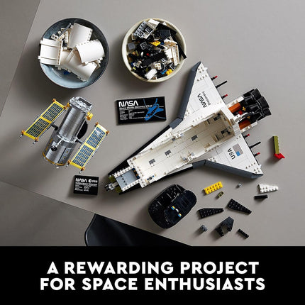 LEGO Icons NASA Space Shuttle Discovery 10283 Model Building Set - Spaceship Collection with Hubble Telescope