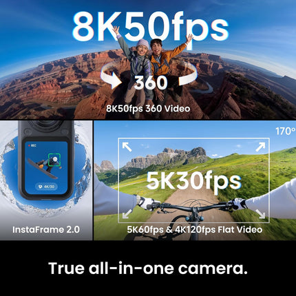 حزمة الأساسيات Insta360 X6 - كاميرا 360 بدقة 8K مع مستشعرات 1/1.1 بوصة