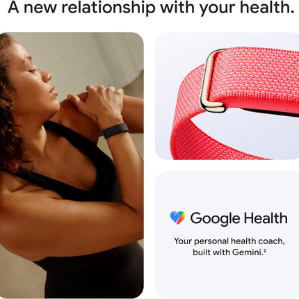 Google Fitbit Air  Screenless Activity Tracker with Fitness Personalized AI-Powered Coaching  Up to 7 Days Battery Life