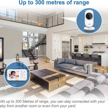 VTech VM3250 Video Baby Monitor with Camera,300m Long Range, Baby Monitor with 2.8" LCD Screen,Up to 19-hr Video Streaming,Night Vision,Secured Transmission,Temperature Sensor,Soothing Sounds,2X Zoom