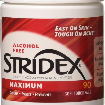 Stridex, Single-Step Acne Control, Maximum, Alcohol Free, 90 Soft Touch Pads