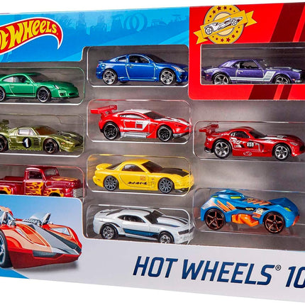 Hot Wheels Set Of 10 1:64 Scale Toy Trucks And Cars For Kids And Collectors, Styles May Vary