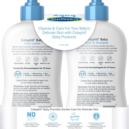 Cetaphil Baby Wash & Shampoo ( Shampoo + Body Lotion)  2-Pack