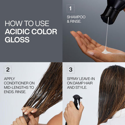 Redken Acidic Color Gloss Heat Protection Leave-In Treatment Spray | 190ml Professional heat protection leave-in treatment spray, conditions, protects color & provides molecular-level shine