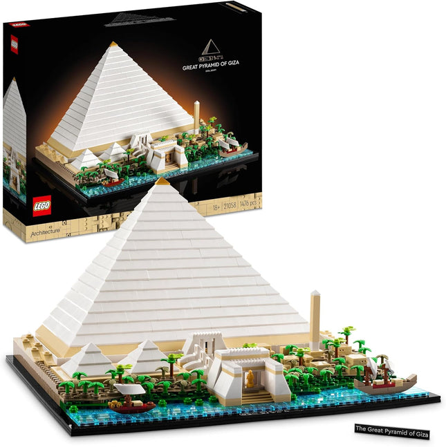 LEGO Architecture Great Pyramid of Giza 21058 Landmark Model Kit for Adults, Home or Office Display, History Gift Idea, 1,476 Pieces