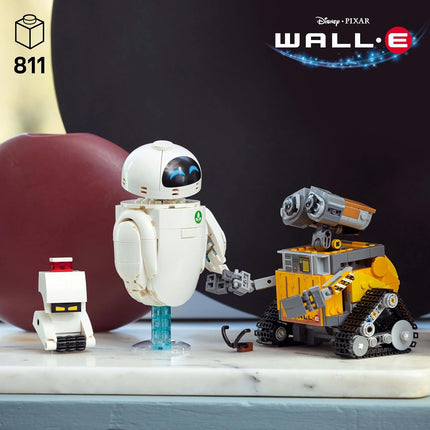 LEGO Disney & Pixar WALL-E and EVE 43279 Display Model Kit for Adults, Brick-Built Robots with M-O & Hal Figures, DIY Home Decor, Gift for Fans, 811 Pieces