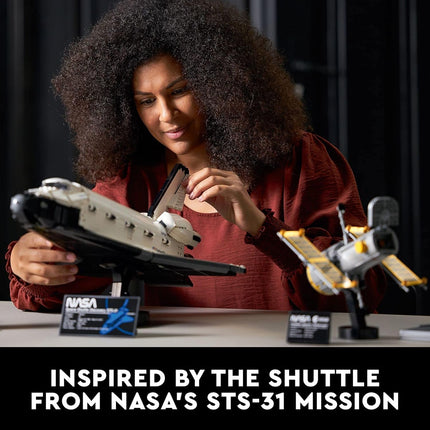 LEGO Icons NASA Space Shuttle Discovery 10283 Model Building Set - Spaceship Collection with Hubble Telescope