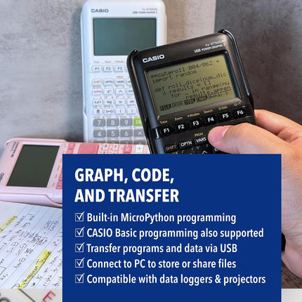 Casio fx-9750GIII, Standard Graphing Calculator, Python and Natural Text Book Display, Black
