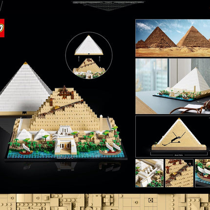 LEGO Architecture Great Pyramid of Giza 21058 Landmark Model Kit for Adults, Home or Office Display, History Gift Idea, 1,476 Pieces
